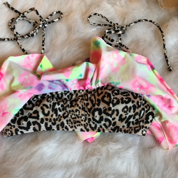 Victoria Secret Watercolor/Leopard Bikini Top - Picture 3 of 3